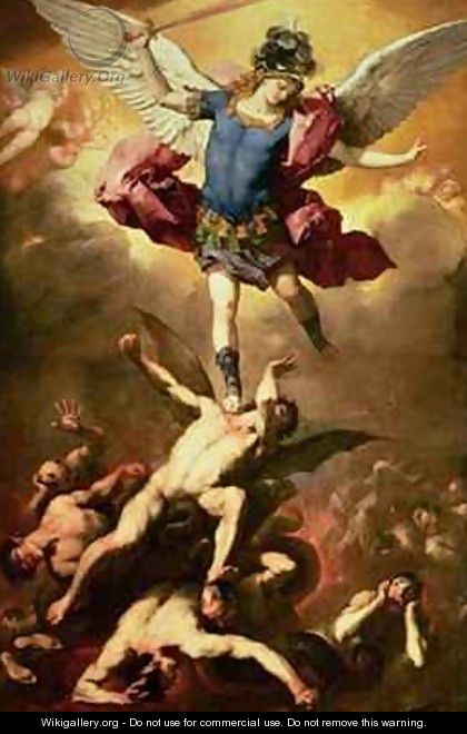 Archangel Michael overthrows the rebel angel - Luca Giordano