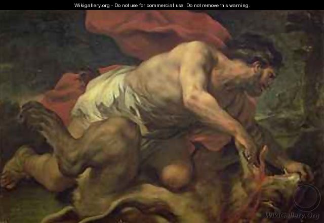 Samson and the Lion - Luca Giordano