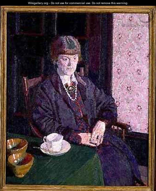 Woman Sitting at a Table - Harold Gilman