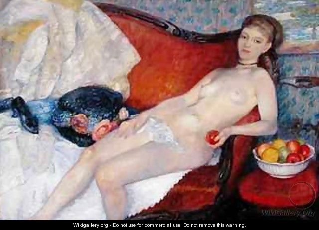 Nude with Apple - William Glackens
