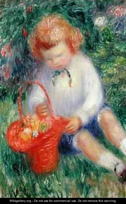 Lenna with a Basket of Flowers - William Glackens