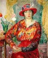 Girl in a Red Dress and Hat - William Glackens