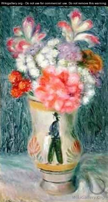 Flowers in a Quimper Vase - William Glackens