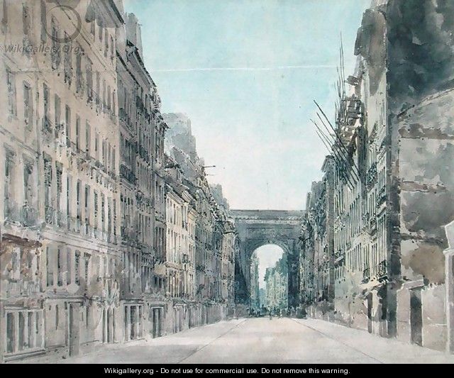 Rue and Porte St Denis Paris - Thomas Girtin
