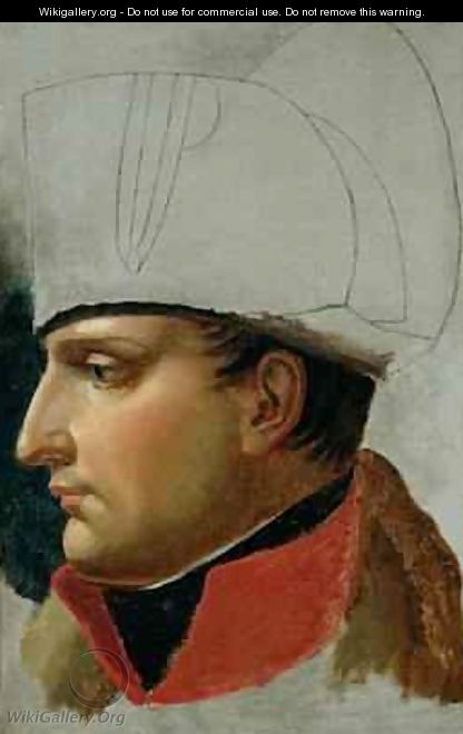 Unfinished Portrait of Napoleon I 1769-1821 formerly attributed to Jacques Louis David 1748-1825 - Anne-Louis Girodet de Roucy-Triosson