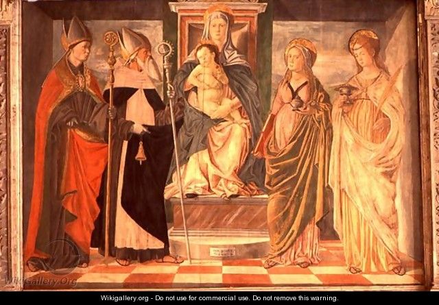 Madonna and Child with Saints Sebastian and Roch - da Treviso the Elder Girolamo