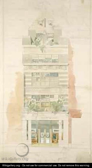 Design for the Facade of McLean Fine Art Galleries Haymarket London - Edward William Godwin