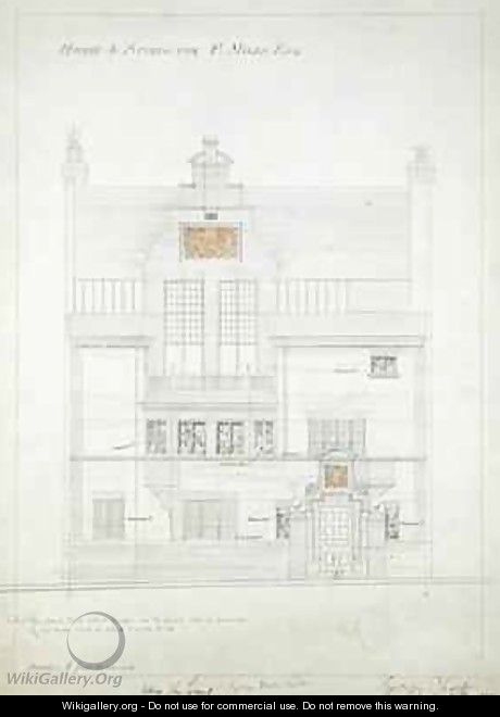 Working drawing for House and Studio for F Miles Esq Tite Street Chelsea - Edward William Godwin
