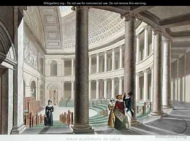 Interior of the Academy at Liege from Choix des Monuments Edifices et Maisons les plus remarquables du Royaume des Pays Bas - (after) Goetghebuer, Pierre Jacques