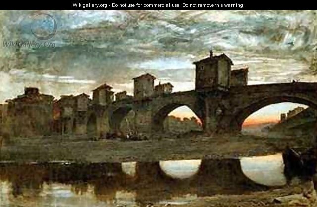 The Ponte alla Grecia before Demolition Florence - Albert Goodwin