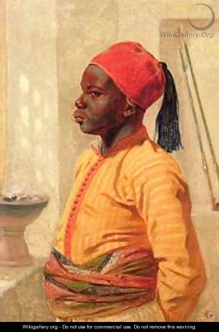 Half Length Portrait of an Arab Boy - Frederick Goodall