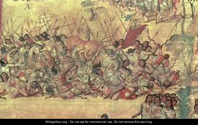Battle in the City of Cholula Between the Spaniards and the Indians in October 1519 - Miguel Gonzalez