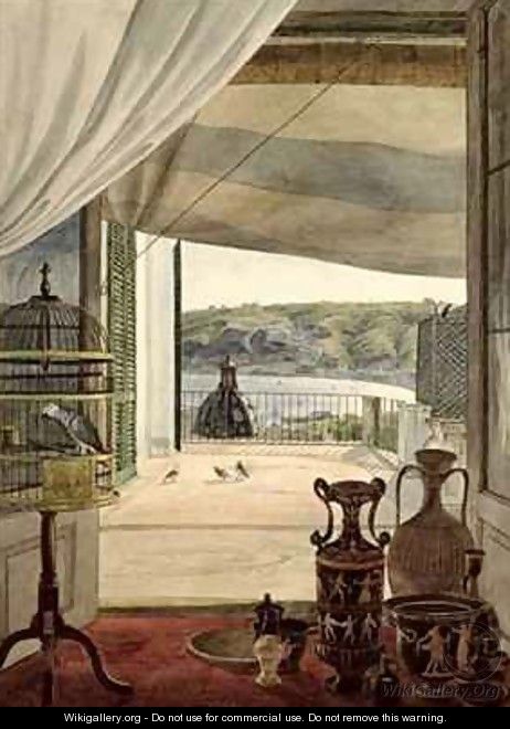 View from a Room with a Balcony over the Gulf of Naples - Carl Wilhelm Goetzloff