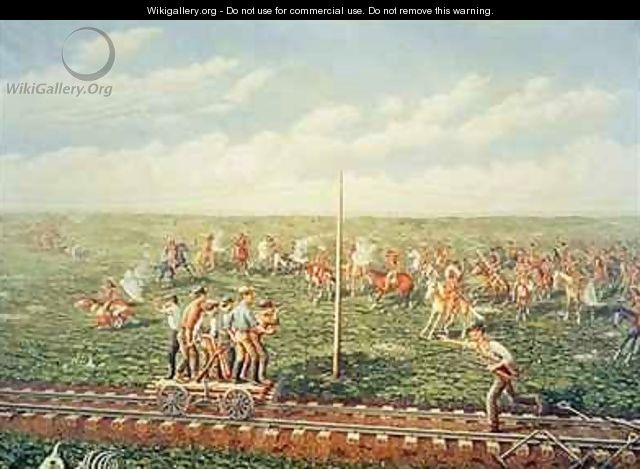 Cheyenne Indians attack workers on the Union Pacific Railroad near Fossil Creek in Kansas - (after) Gogolin, Jacob