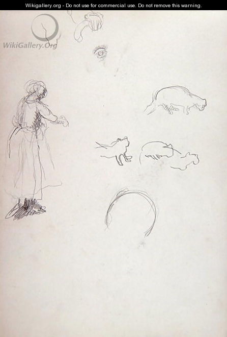 Study of a Woman and Cats for the Cave of the Golden Calf - Spencer Frederick Gore