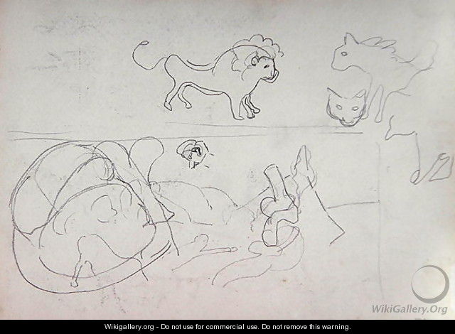 Study of a Animals for the Cave of the Golden Calf - Spencer Frederick Gore