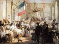 Queen Marie Amelie 1782-1866 Visiting the Wounded at the Ambulance de la Bourse - Nicolas Louis Francois Gosse