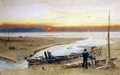 Shore Scene at Sunset - Albert Goodwin
