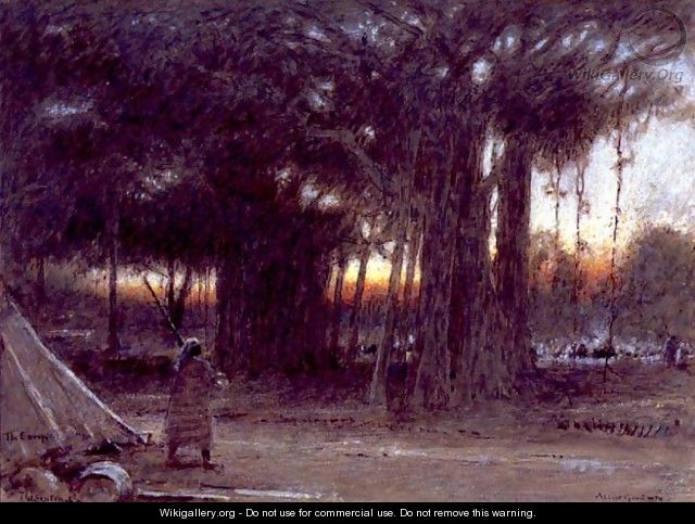 The Banyan Trees and the Sentinel - Albert Goodwin
