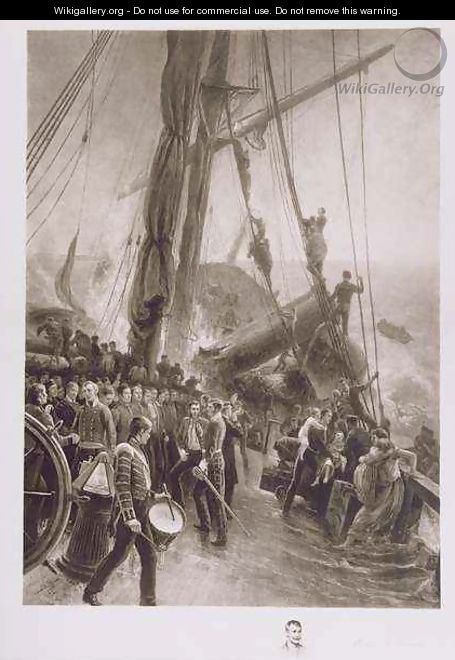 The Wreck of HMS Birkenhead off the Cape of Good Hope on 26 Feb 1852 - Thomas Marie Madawaska Hemy