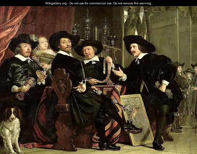 The Officials of the Company of Bowyers of St Sebastian at Amsterdam - Bartholomeus Van Der Helst