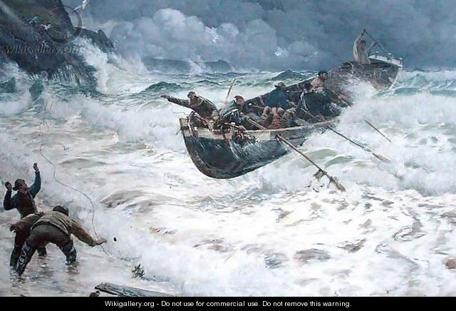 How the Boat Came Home - Charles Napier Hemy