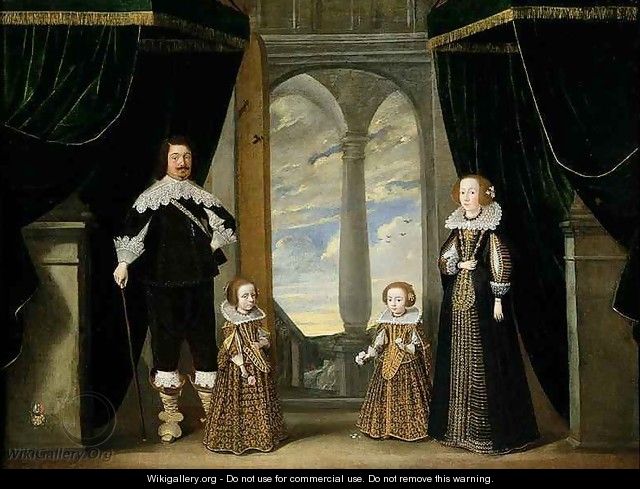 Portrait of a Nobleman his Wife and their Two Daughters - Wolfgang Heimbach