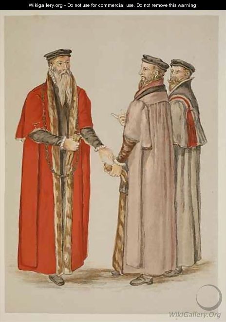Lord Mayor Aldermen and liveryman from a description of England written during Elizabeth Is reign - Lucas de Heere