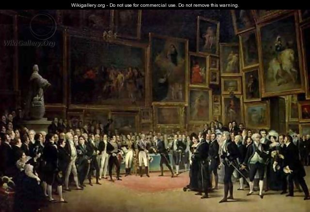 Charles X presenting awards to the artists at the end of the exhibition of 1824 - Francois - Joseph Heim