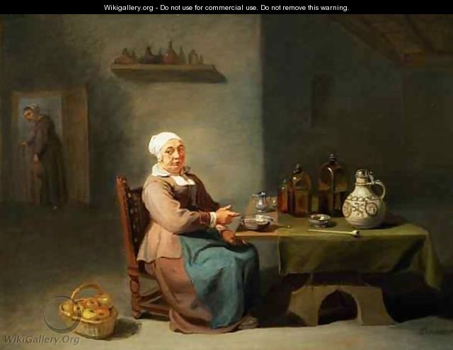 A Woman in a kitchen - Willem van, the Elder Herp
