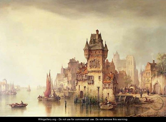 A View on the River Dordrecht - Ludwig Hermann