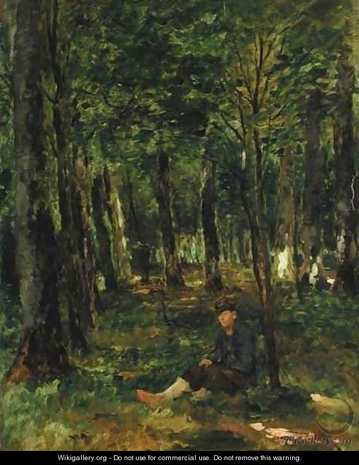 Young Farmer sitting in the Forest - Thomas Ludwig Herbst