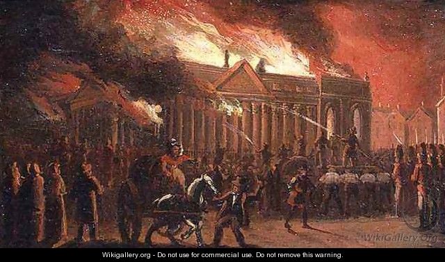 The Burning of Liverpool Town Hall - William Gavin Herdman