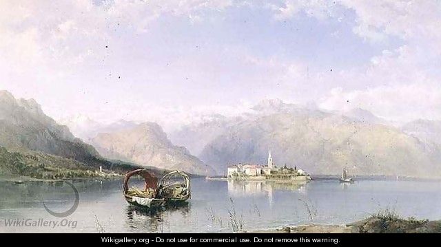 Isola Pescatori from Isola Bella on Lake Maggiore - George Edwards Hering