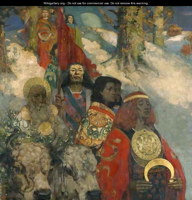 The Druids Bringing in the Mistletoe - George and Hornel, Edward A. Henry