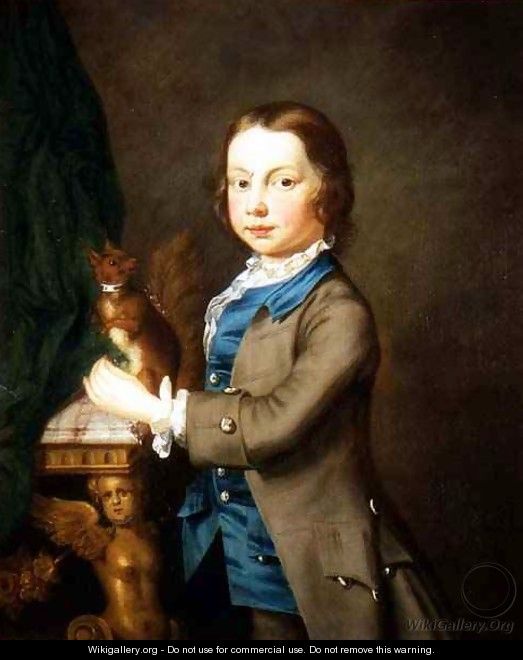 A Portrait of a Boy with a Pet Squirrel - Joseph Highmore