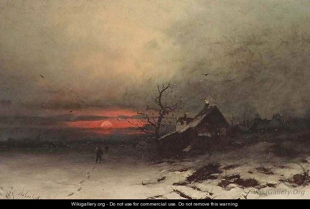 Returning home at sunset - Friedrich Josef Nicolai Heydendahl