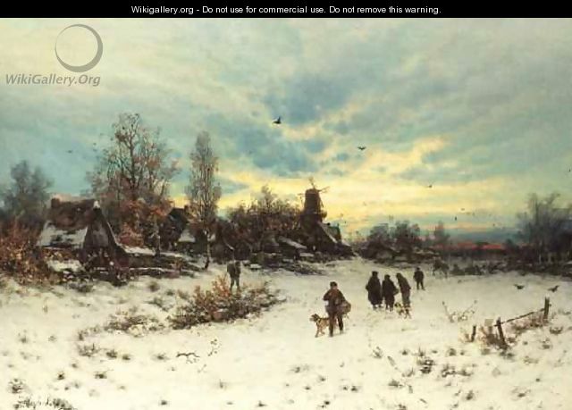 A winter sunset - Friedrich Josef Nicolai Heydendahl