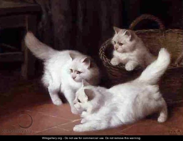 Three White Angora Kittens 2 - Arthur Heyer