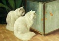 White Cats Watching Goldfish - Arthur Heyer