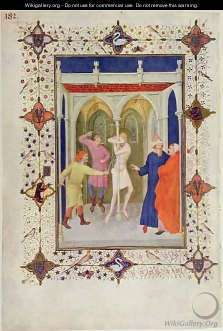 Hours of the Cross Tierce The Flagellation of Christ from the Tres Riches Heures du Duc de Berry - Jacquemart De Hesdin