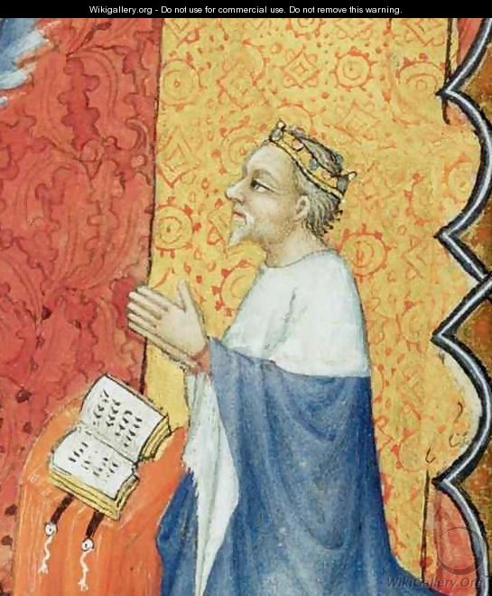 Jean de France 1340-1416 Duke of Berry Praying Before the Eternal Father from Les Petites Heures de Duc de Berry 2 - Jacquemart De Hesdin