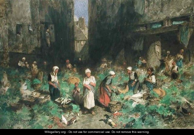 The Vegetable Market - Louis Adolphe Hervier