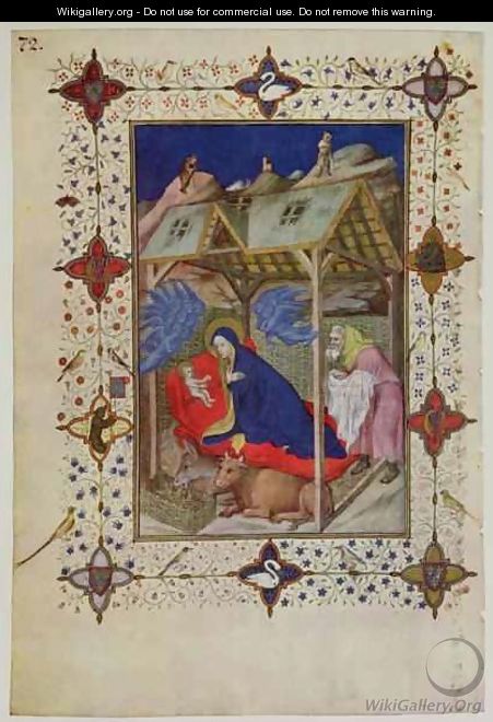 Hours of Notre Dame Prime The Birth of Christ from the Tres Riches Heures du Duc de Berry 2 - Jacquemart De Hesdin