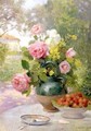 Still life of Roses and Strawberries - Felix Hippolyte-Lucas