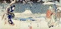 Snow Scene in the Garden of a Daimyo - Utagawa Hiroshige & Kunisada