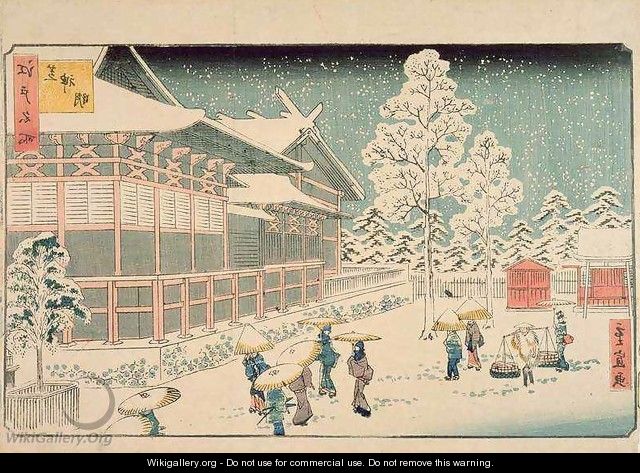 Shiba Jimmei Shrine from the series Famous Places in Edo - Hiroshige II (Ichiusai Shigenobu)