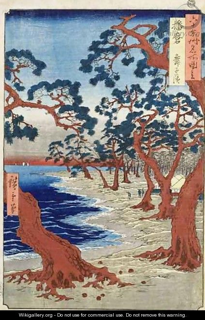 Coast of Maiko Harima Provine - Utagawa or Ando Hiroshige