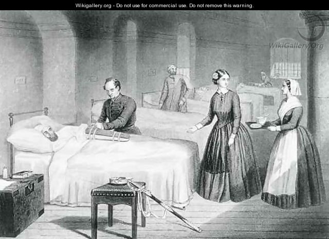 Miss Nightingale in the Hospital at Scutari - (after) Hind, Robert Neal