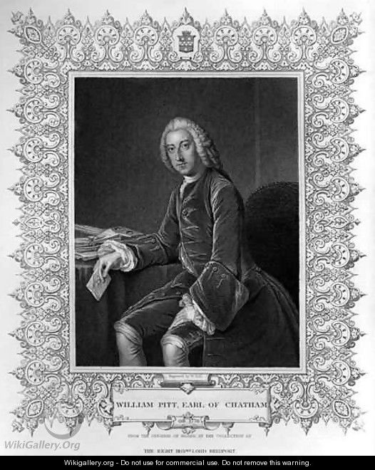 Portrait of William Pitt 1st Earl of Chatham - (after) Hoare, William, of Bath
